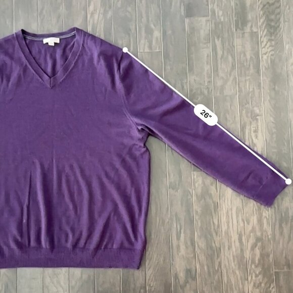 Purple Gap XL V-neck Sweater  100% Merino Wool - Picture 4 of 7